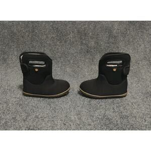 Baby Bogs II Boots Solid Black Insulated Waterproof Faux Fur Size Toddler 7
